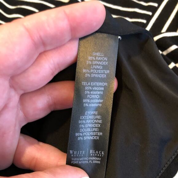 WHBM black white contrasting striped knit top size Medium - Picture 8 of 14